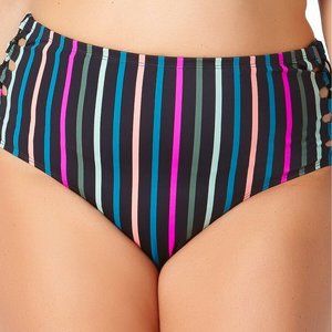 Plus Size Over the Rainbow Stripe  Swimsuit Bottom